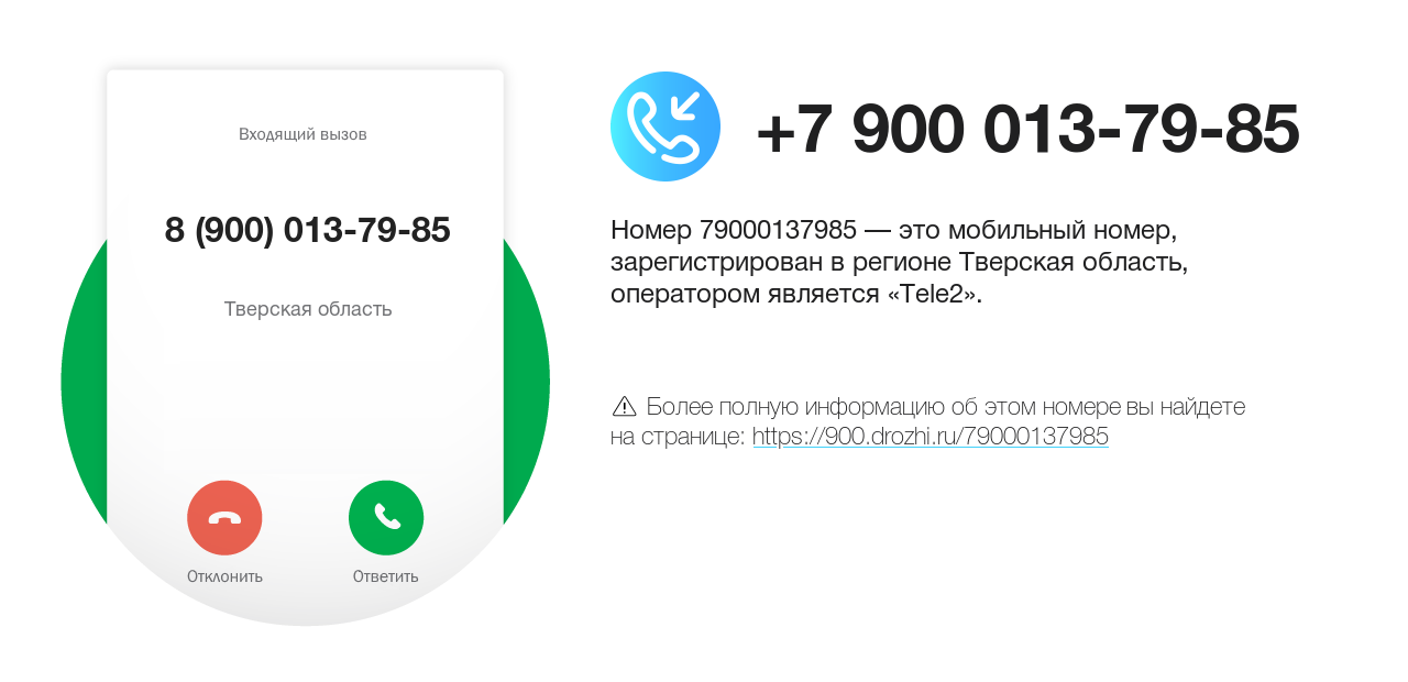 Номер телефона 8 (900) 013-79-85