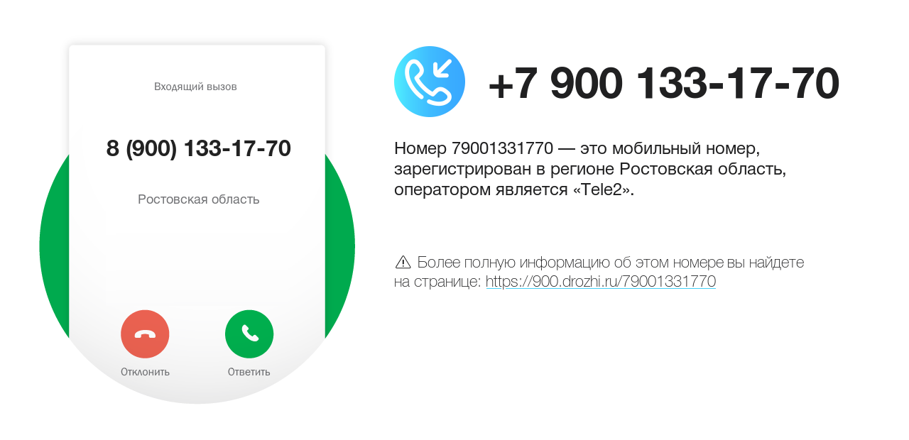 Номер телефона 8 (900) 133-17-70