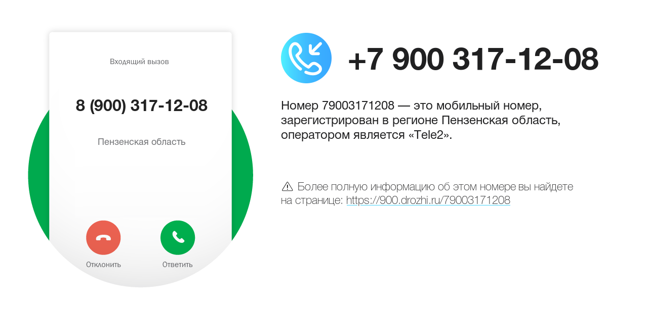 Номер телефона 8 (900) 317-12-08