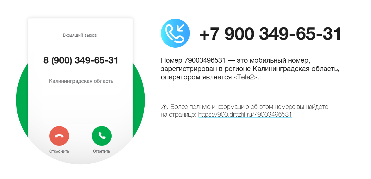 Номер телефона 8 (900) 349-65-31