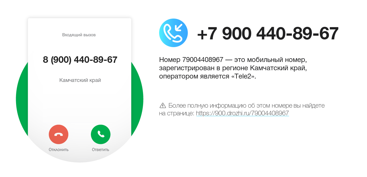 Номер телефона 8 (900) 440-89-67