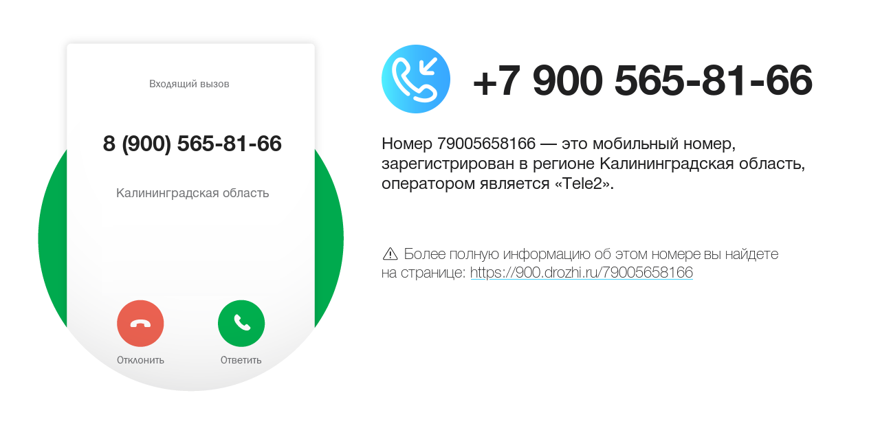 Номер телефона 8 (900) 565-81-66