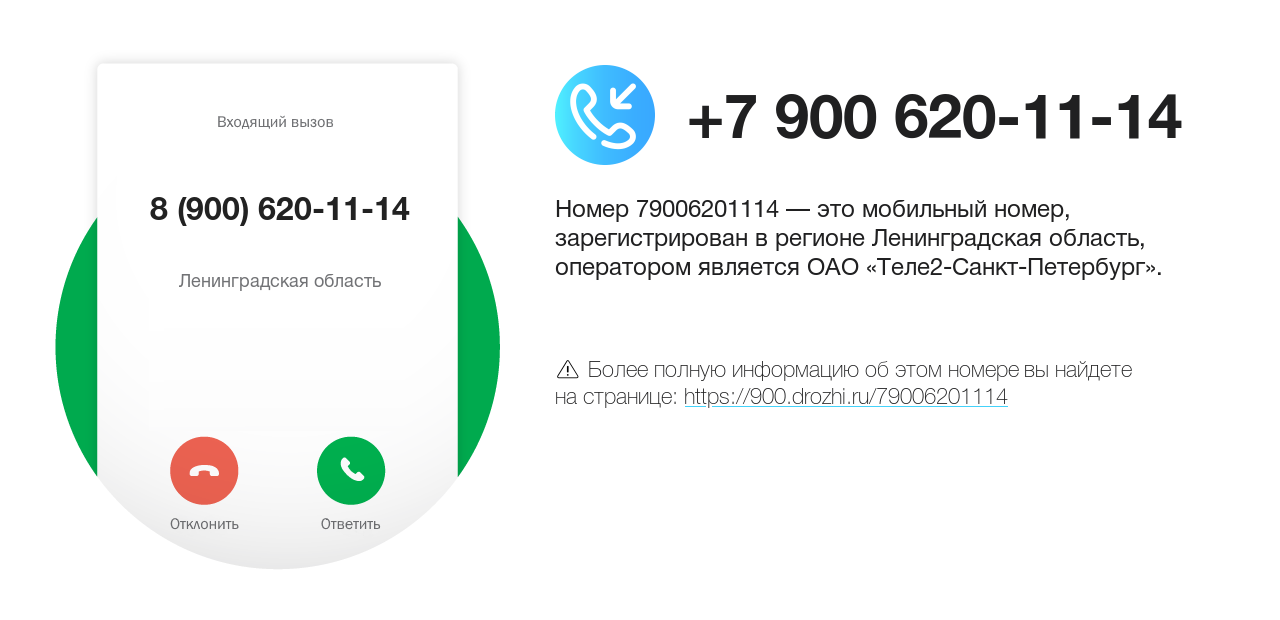 Номер телефона 8 (900) 620-11-14