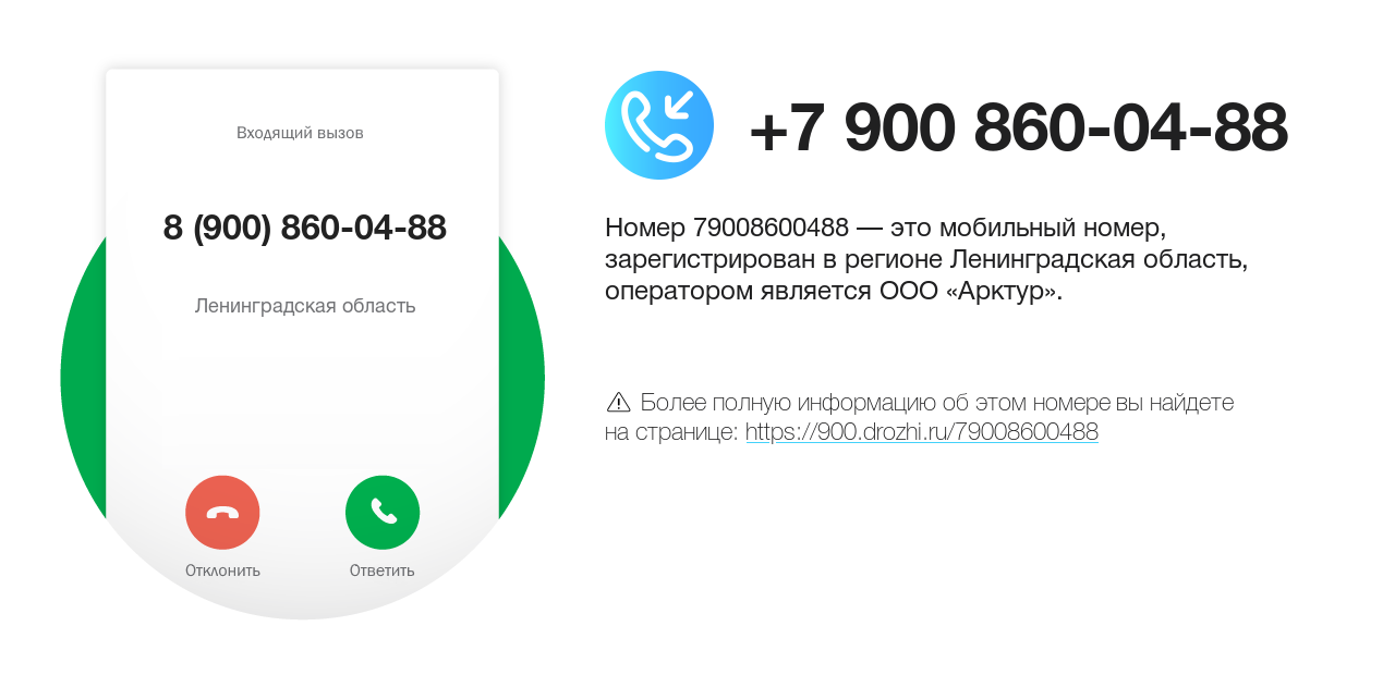 Номер телефона 8 (900) 860-04-88