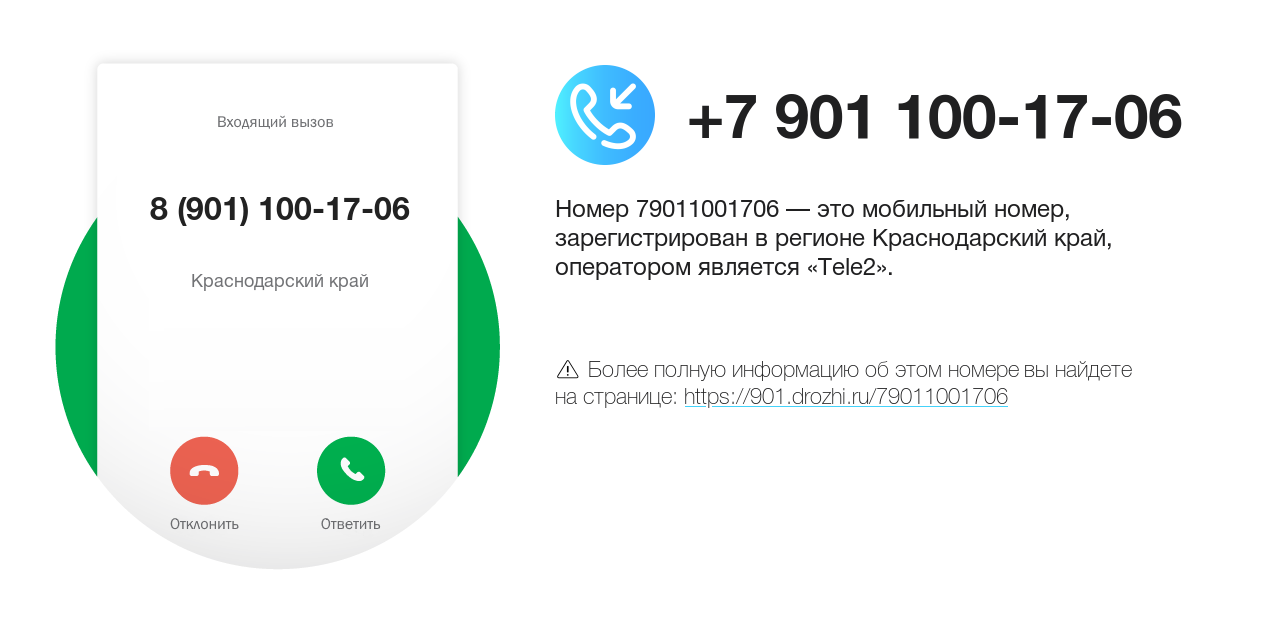 Номер телефона 8 (901) 100-17-06