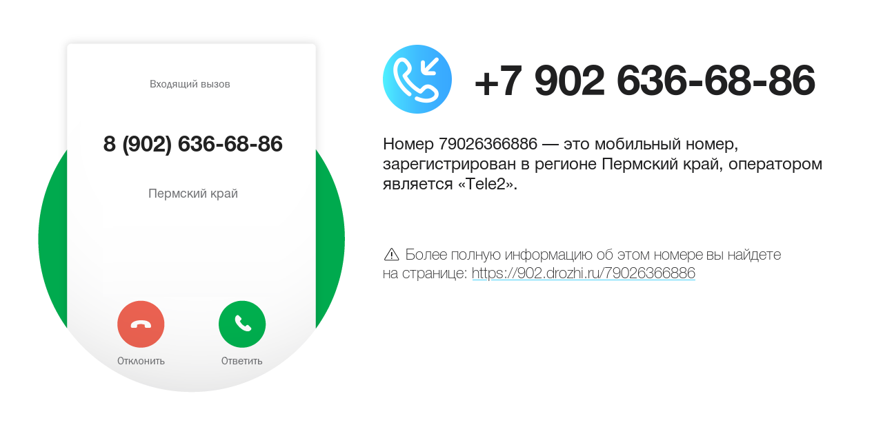 Номер телефона 8 (902) 636-68-86