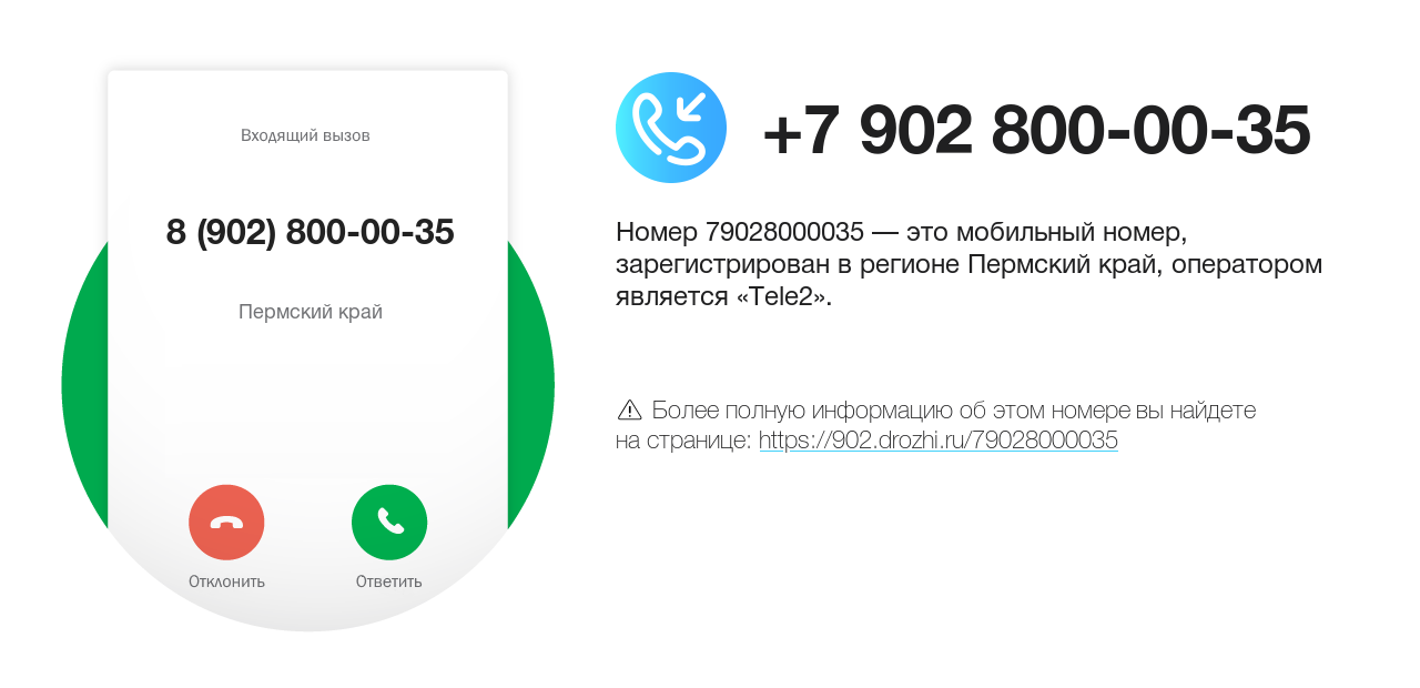 Номер телефона 8 (902) 800-00-35