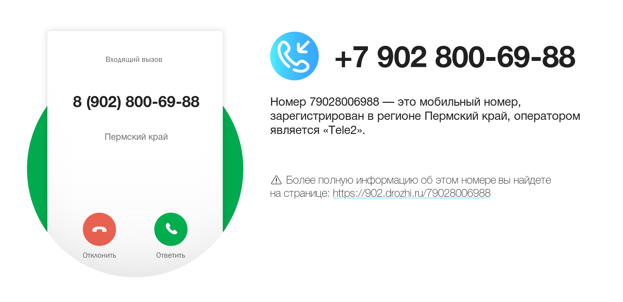 Номер телефона 8 (902) 800-69-88