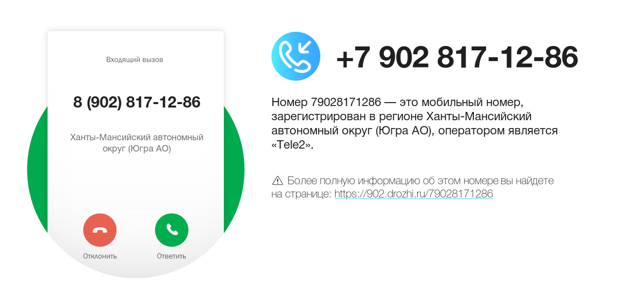 Номер телефона 8 (902) 817-12-86