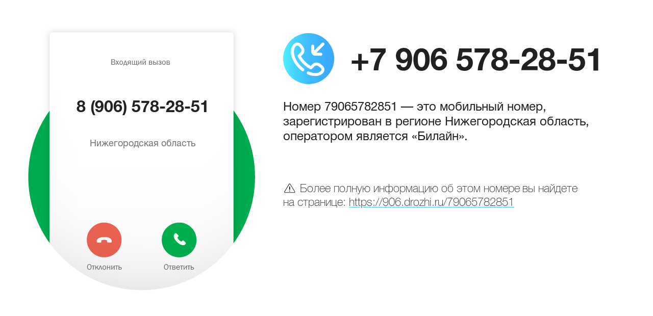 Номер телефона 8 (906) 578-28-51