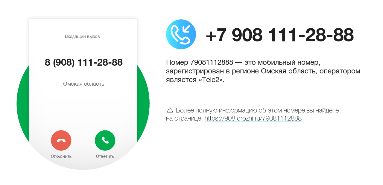 Номер телефона 8 (908) 111-28-88