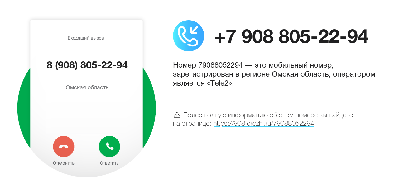 Номер телефона 8 (908) 805-22-94