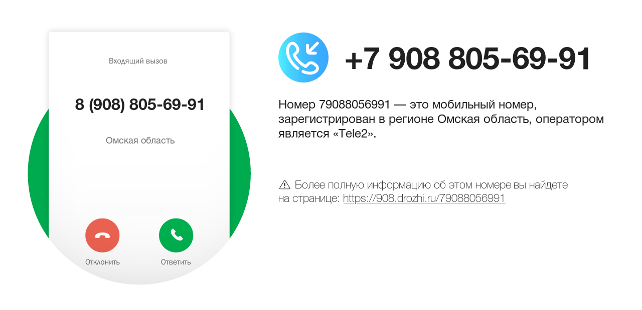 Номер телефона 8 (908) 805-69-91