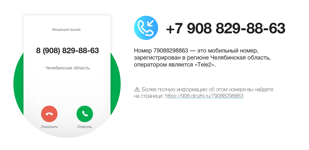 Номер телефона 8 (908) 829-88-63
