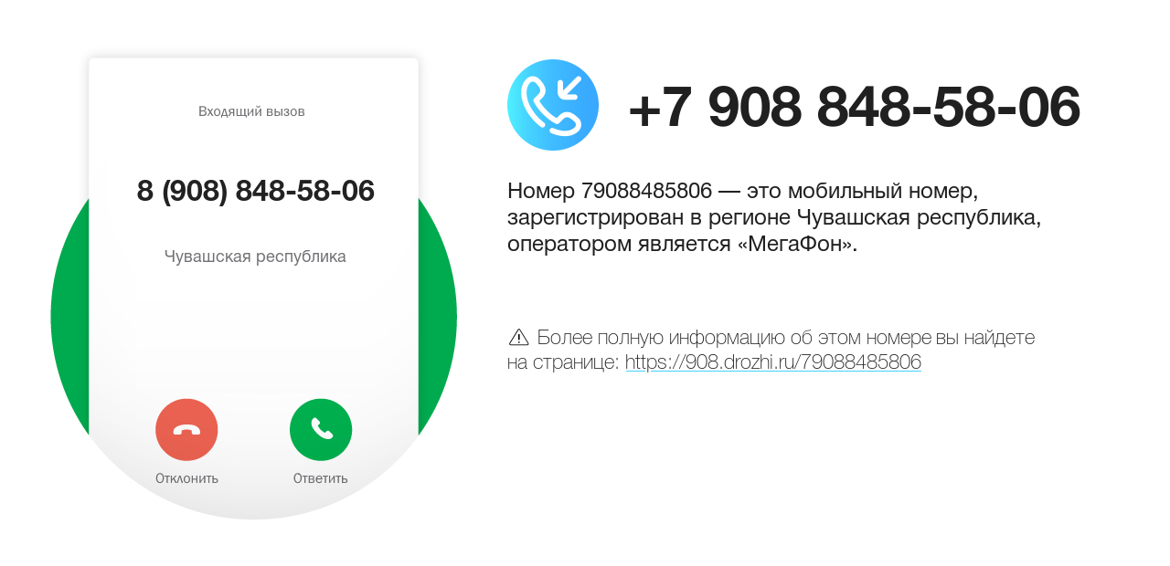 Номер телефона 8 (908) 848-58-06