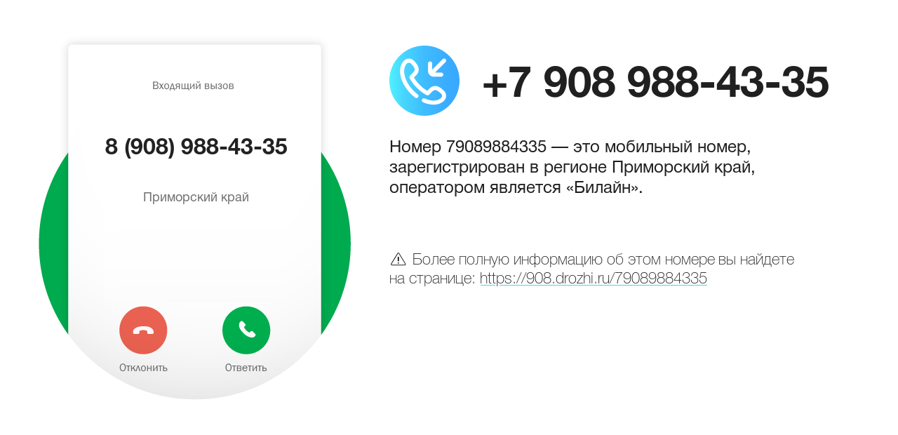 Номер телефона 8 (908) 988-43-35