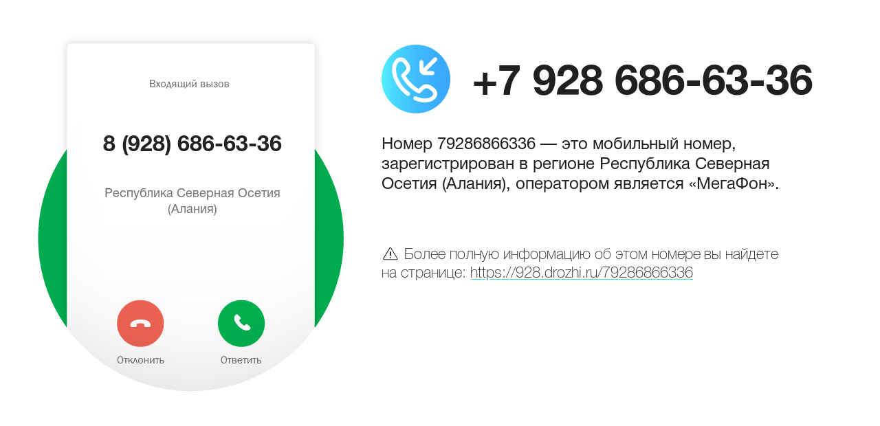 Номер телефона 8 (928) 686-63-36