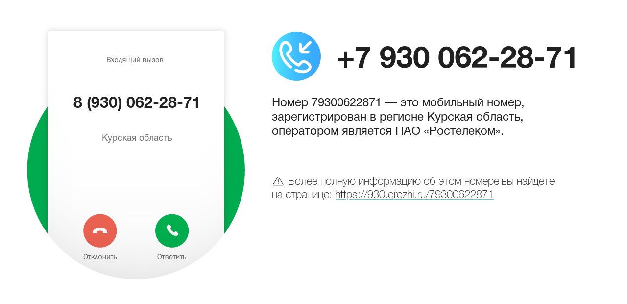 Номер телефона 8 (930) 062-28-71