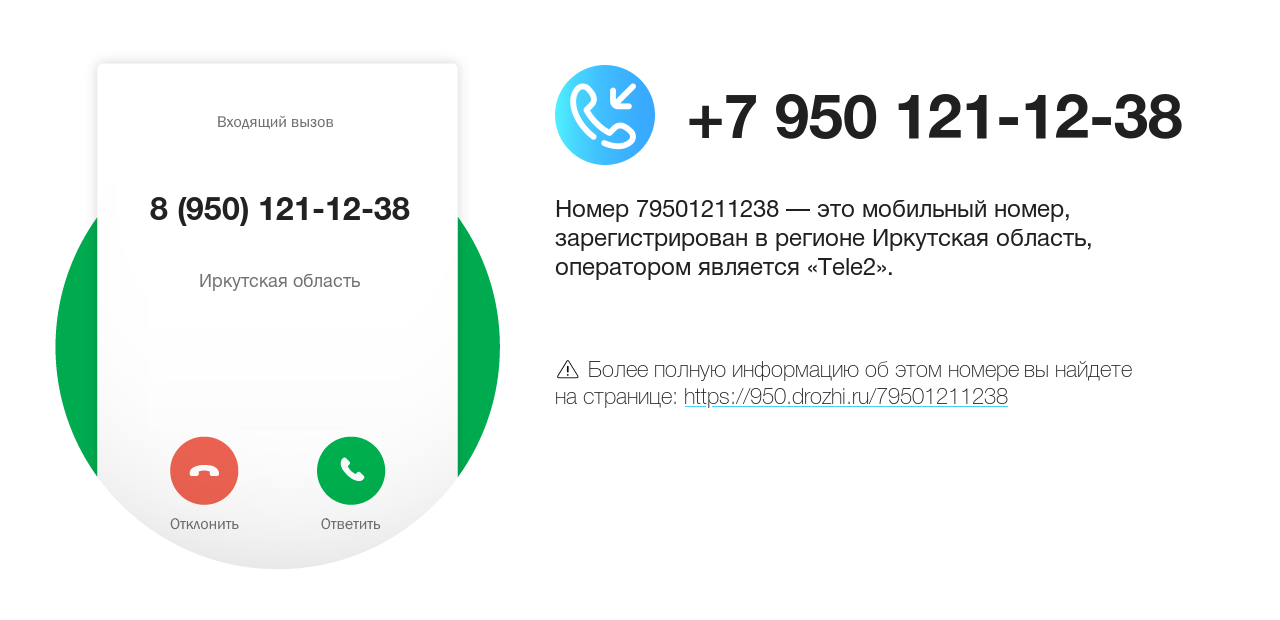 Номер телефона 8 (950) 121-12-38