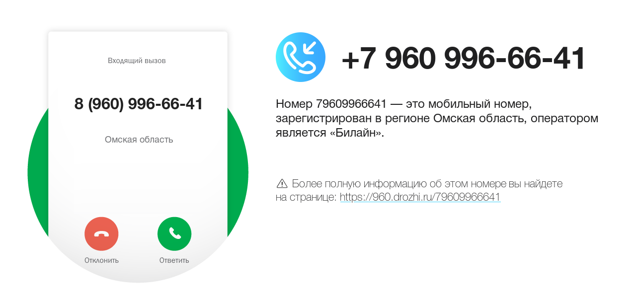 Номер телефона 8 (960) 996-66-41