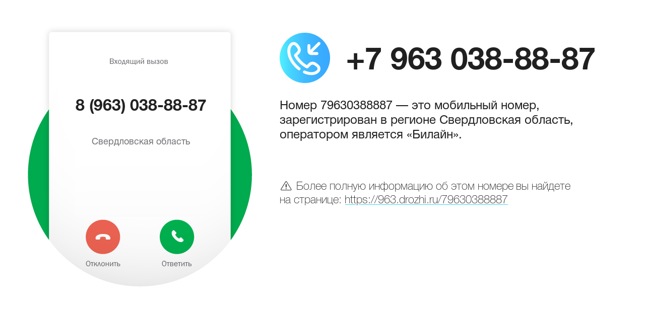 Номер телефона 8 (963) 038-88-87