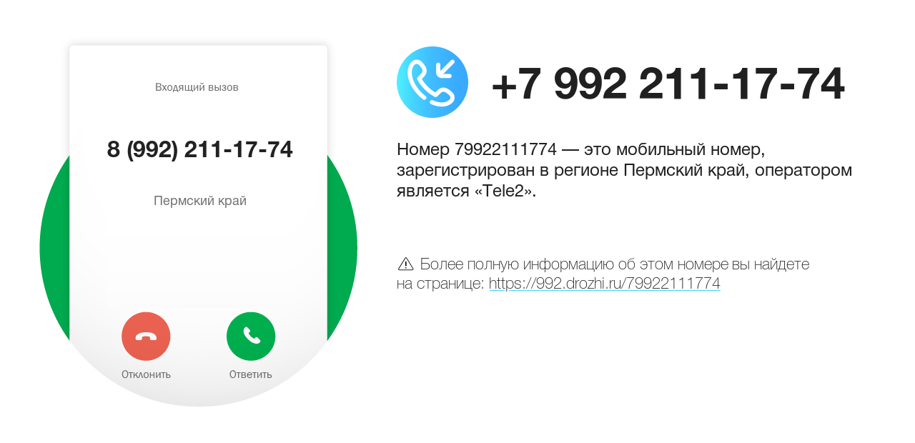 Номер телефона 8 (992) 211-17-74