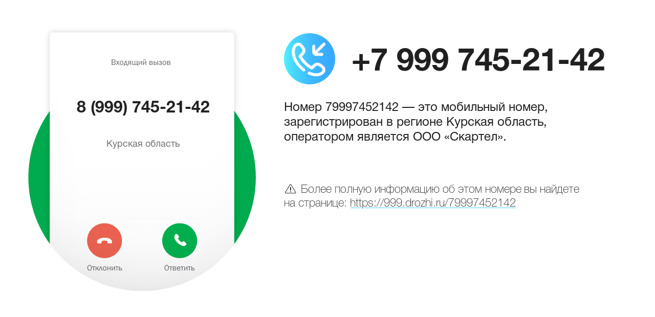 Номер телефона 8 (999) 745-21-42